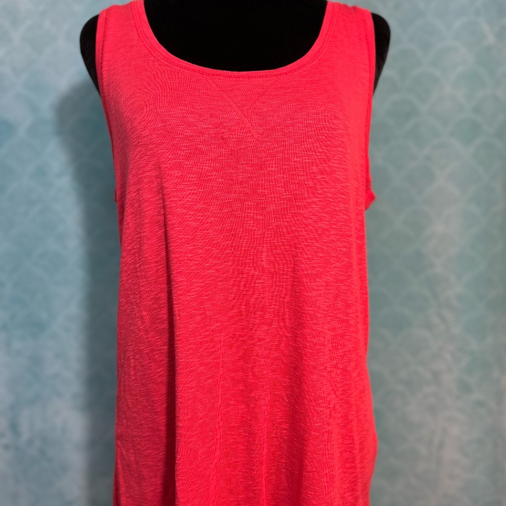 Cynthia Rowley Red Sleeveless Knit Tunic Tank Scoop Neck Size Large NWOT